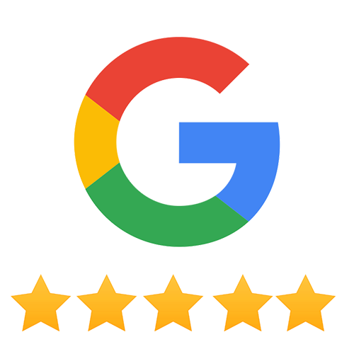 Google logo with five stars
